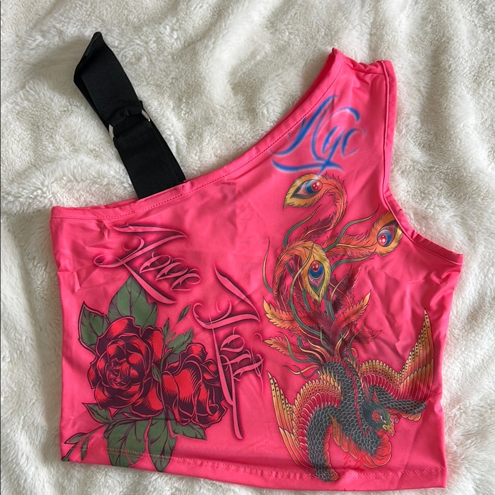Urban Outfitters Pink One-Shoulder Top